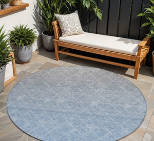Homeroots 3' Artichoke Green Geometric Area Rug - Stylish, Washable & Durable For Indoor Or Outdoor Spaces 8' Round Polyester 605785
