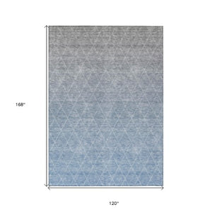 Homeroots 3' Artichoke Green Geometric Area Rug - Stylish, Washable & Durable For Indoor Or Outdoor Spaces 10' X 14' Polyester 605788