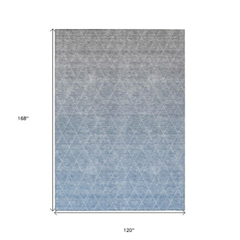 Homeroots 3' Artichoke Green Geometric Area Rug - Stylish, Washable & Durable For Indoor Or Outdoor Spaces 10' X 14' Polyester 605788