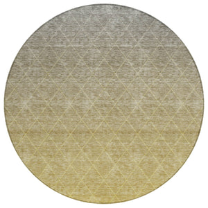 Homeroots 3' Artichoke Green Geometric Area Rug - Stylish, Washable & Durable For Indoor Or Outdoor Spaces 8' Round Polyester 605791
