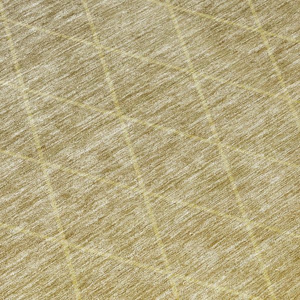 Homeroots 3' Artichoke Green Geometric Area Rug - Stylish, Washable & Durable For Indoor Or Outdoor Spaces 8' Round Polyester 605791