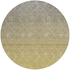 Homeroots 3' Artichoke Green Geometric Area Rug - Stylish, Washable & Durable For Indoor Or Outdoor Spaces 8' Round Polyester 605791