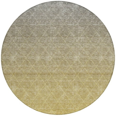 Homeroots 3' Artichoke Green Geometric Area Rug - Stylish, Washable & Durable For Indoor Or Outdoor Spaces 8' Round Polyester 605791
