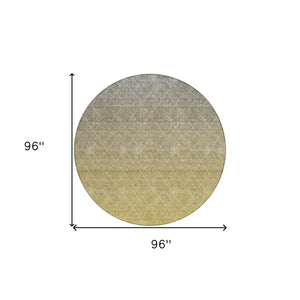 Homeroots 3' Artichoke Green Geometric Area Rug - Stylish, Washable & Durable For Indoor Or Outdoor Spaces 8' Round Polyester 605791