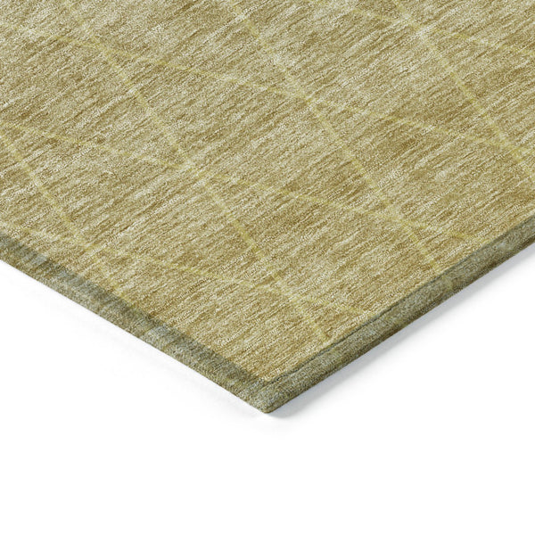 Homeroots 3' Artichoke Green Geometric Area Rug - Stylish, Washable & Durable For Indoor Or Outdoor Spaces 9' X 12' Polyester 605793