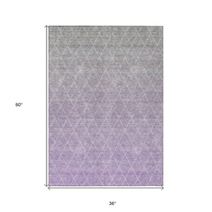 Homeroots 3' Artichoke Green Geometric Area Rug - Stylish, Washable & Durable For Indoor Or Outdoor Spaces 3' X 5' Polyester 605795