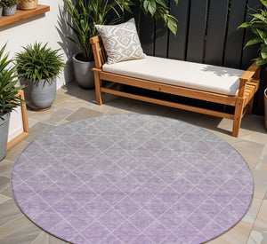 Homeroots 3' Artichoke Green Geometric Area Rug - Stylish, Washable & Durable For Indoor Or Outdoor Spaces 8' Round Polyester 605797
