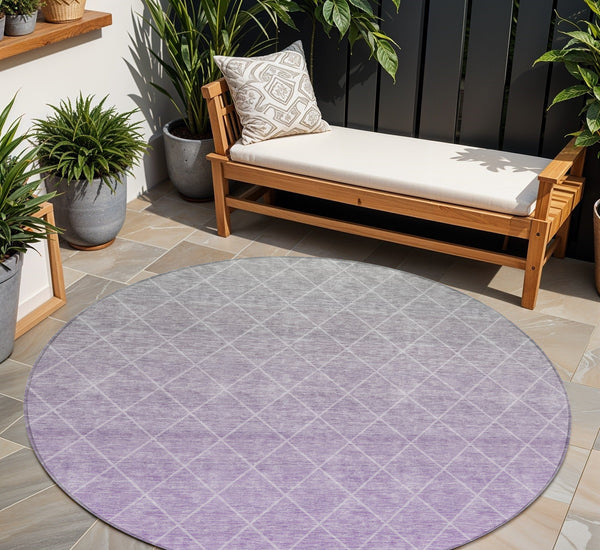 Homeroots 3' Artichoke Green Geometric Area Rug - Stylish, Washable & Durable For Indoor Or Outdoor Spaces 8' Round Polyester 605797