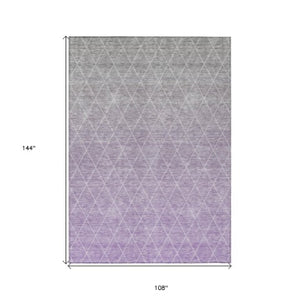 Homeroots 3' Artichoke Green Geometric Area Rug - Stylish, Washable & Durable For Indoor Or Outdoor Spaces 9' X 12' Polyester 605799