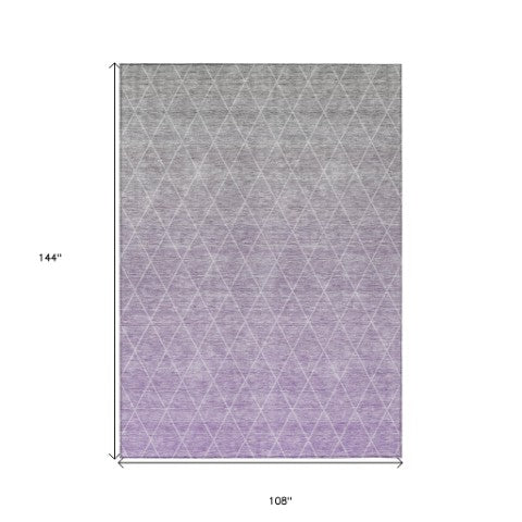 Homeroots 3' Artichoke Green Geometric Area Rug - Stylish, Washable & Durable For Indoor Or Outdoor Spaces 9' X 12' Polyester 605799