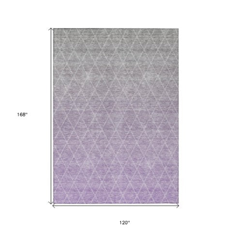 Homeroots 3' Artichoke Green Geometric Area Rug - Stylish, Washable & Durable For Indoor Or Outdoor Spaces 10' X 14' Polyester 605800