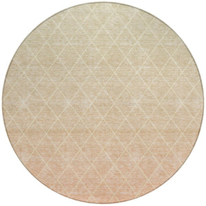 Homeroots 3' Artichoke Green Geometric Area Rug - Stylish, Washable & Durable For Indoor Or Outdoor Spaces 8' Round Polyester 605803