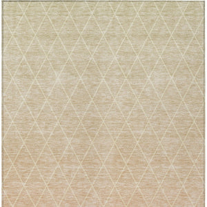 Homeroots 3' Artichoke Green Geometric Area Rug - Stylish, Washable & Durable For Indoor Or Outdoor Spaces 9' X 12' Polyester 605805