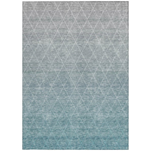Homeroots 3' Artichoke Green Geometric Area Rug - Stylish, Washable & Durable For Indoor Or Outdoor Spaces 5' X 8' Polyester 605808