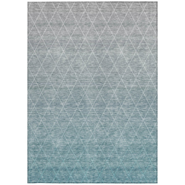 Homeroots 3' Artichoke Green Geometric Area Rug - Stylish, Washable & Durable For Indoor Or Outdoor Spaces 5' X 8' Polyester 605808