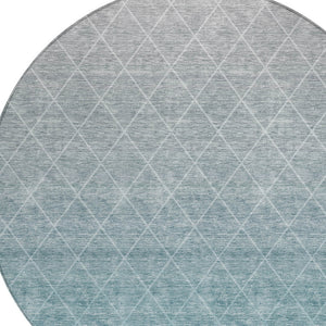 Homeroots 3' Artichoke Green Geometric Area Rug - Stylish, Washable & Durable For Indoor Or Outdoor Spaces 8' Round Polyester 605809