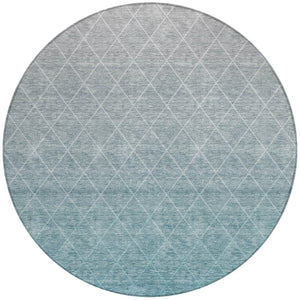 Homeroots 3' Artichoke Green Geometric Area Rug - Stylish, Washable & Durable For Indoor Or Outdoor Spaces 8' Round Polyester 605809