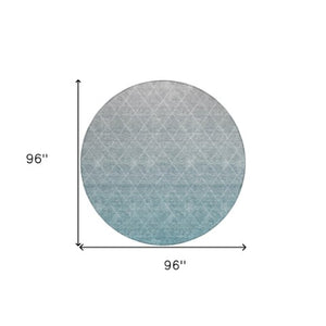 Homeroots 3' Artichoke Green Geometric Area Rug - Stylish, Washable & Durable For Indoor Or Outdoor Spaces 8' Round Polyester 605809