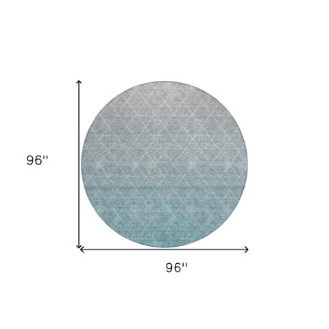 Homeroots 3' Artichoke Green Geometric Area Rug - Stylish, Washable & Durable For Indoor Or Outdoor Spaces 8' Round Polyester 605809