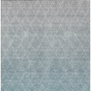 Homeroots 3' Artichoke Green Geometric Area Rug - Stylish, Washable & Durable For Indoor Or Outdoor Spaces 9' X 12' Polyester 605811