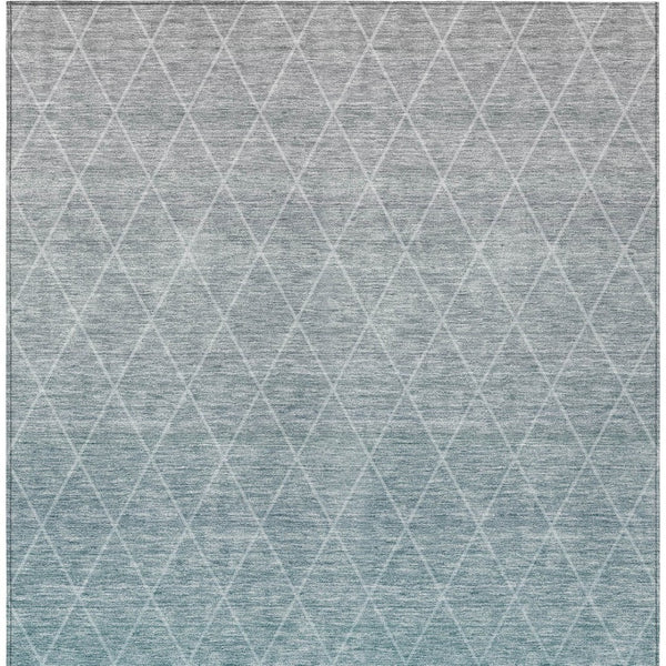 Homeroots 3' Artichoke Green Geometric Area Rug - Stylish, Washable & Durable For Indoor Or Outdoor Spaces 10' X 14' Polyester 605812