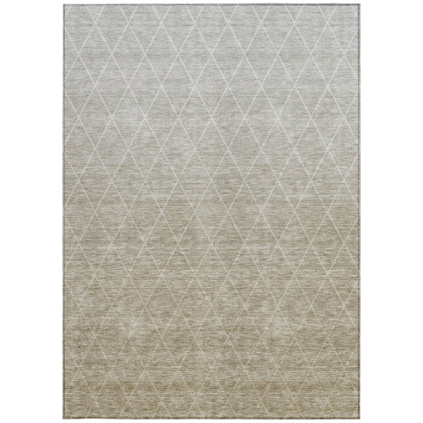 Homeroots 3' Artichoke Green Geometric Area Rug - Stylish, Washable & Durable For Indoor Or Outdoor Spaces 3' X 5' Polyester 605813