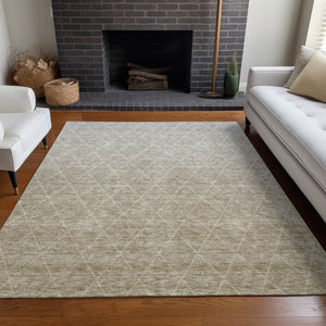 Homeroots 3' Artichoke Green Geometric Area Rug - Stylish, Washable & Durable For Indoor Or Outdoor Spaces 3' X 5' Polyester 605813