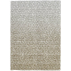 Homeroots 3' Artichoke Green Geometric Area Rug - Stylish, Washable & Durable For Indoor Or Outdoor Spaces 5' X 8' Polyester 605814