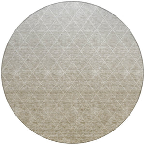 Homeroots 3' Artichoke Green Geometric Area Rug - Stylish, Washable & Durable For Indoor Or Outdoor Spaces 8' Round Polyester 605815