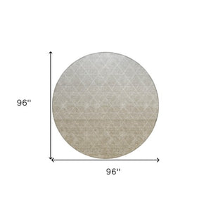 Homeroots 3' Artichoke Green Geometric Area Rug - Stylish, Washable & Durable For Indoor Or Outdoor Spaces 8' Round Polyester 605815