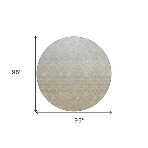 Homeroots 3' Artichoke Green Geometric Area Rug - Stylish, Washable & Durable For Indoor Or Outdoor Spaces 8' Round Polyester 605815