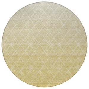 Homeroots 3' Artichoke Green Geometric Area Rug - Stylish, Washable & Durable For Indoor Or Outdoor Spaces 8' Round Polyester 605821