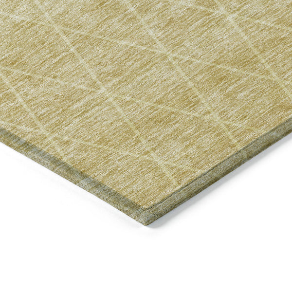 Homeroots 3' Artichoke Green Geometric Area Rug - Stylish, Washable & Durable For Indoor Or Outdoor Spaces 8' X 10' Polyester 605822
