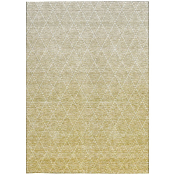 Homeroots 3' Artichoke Green Geometric Area Rug - Stylish, Washable & Durable For Indoor Or Outdoor Spaces 9' X 12' Polyester 605823