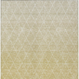 Homeroots 3' Artichoke Green Geometric Area Rug - Stylish, Washable & Durable For Indoor Or Outdoor Spaces 10' X 14' Polyester 605824