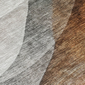 Homeroots 3' Khaki Black Terra Cotta Abstract Washable Area Rug For Indoor And Outdoor Spaces, Durable Design 8' Round Polyester 605827