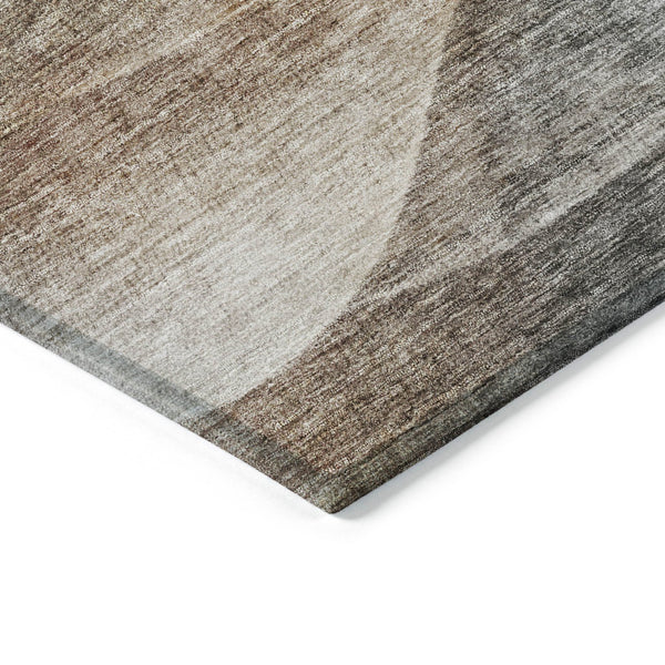 Homeroots 3' Khaki Black Terra Cotta Abstract Washable Area Rug For Indoor And Outdoor Spaces, Durable Design 10' X 14' Polyester 605830