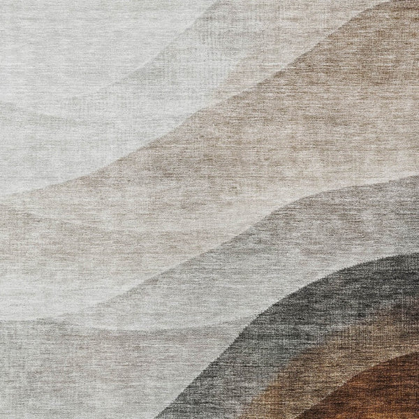 Homeroots 3' Khaki Black Terra Cotta Abstract Washable Area Rug For Indoor And Outdoor Spaces, Durable Design 10' X 14' Polyester 605830