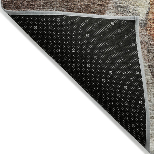 HomeRoots 5' Stylish Coffee Copper and Beige Abstract Area Rug - Washable, Durable Indoor/Outdoor Design 5' X 8' 605832