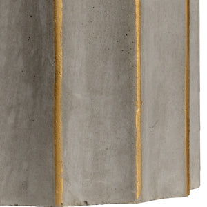 Wildwood Doric Fluted Table Lamp In Natural Concrete With Gold Leaf Accents — Sculptural, Timeless Elegance 60584