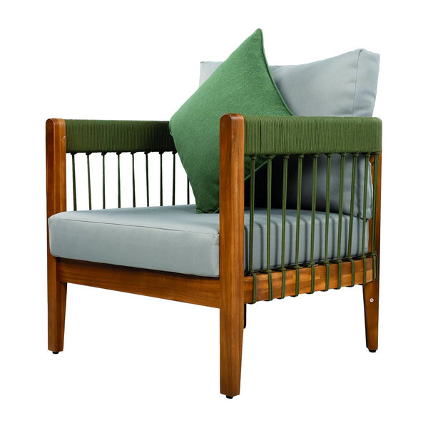 English Elm Christopher Knight Home® - [Set Of 2] Stylish Acacia Wood Outdoor Lounge Chairs With Handwoven Rope & Water-Resistant Cushions N767P265743E_2