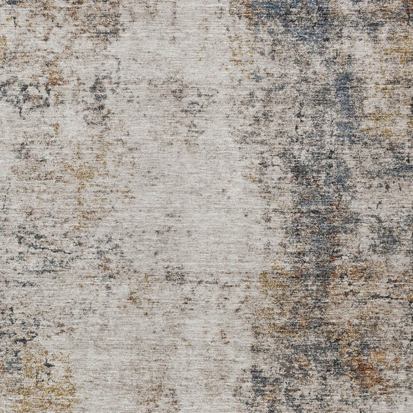 Homeroots 3' Stylish Ivory Blue And Copper Abstract Washable Area Rug For Indoor And Outdoor Spaces 8' X 10' Polyester 605846