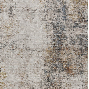 Homeroots 3' Stylish Ivory Blue And Copper Abstract Washable Area Rug For Indoor And Outdoor Spaces 10' X 14' Polyester 605848