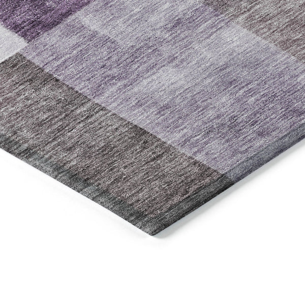 Homeroots 3' Artistic Eggplant Black And Lavender Geometric Washable Rug For Indoor Or Outdoor Spaces 3' X 5' Polyester 605855