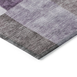 Homeroots 3' Artistic Eggplant Black And Lavender Geometric Washable Rug For Indoor Or Outdoor Spaces 5' X 8' Polyester 605856