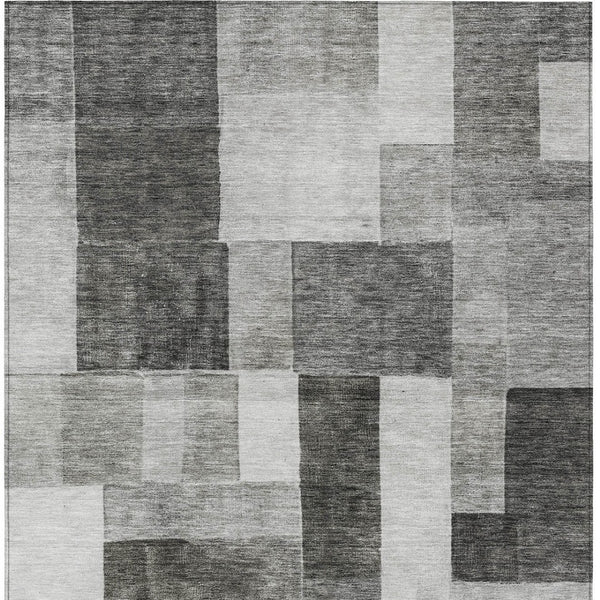 Homeroots 3' Artistic Eggplant Black And Lavender Geometric Washable Rug For Indoor Or Outdoor Spaces 3' X 5' Polyester 605861