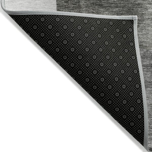 Homeroots 3' Artistic Eggplant Black And Lavender Geometric Washable Rug For Indoor Or Outdoor Spaces 3' X 5' Polyester 605861