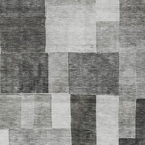 Homeroots 3' Artistic Eggplant Black And Lavender Geometric Washable Rug For Indoor Or Outdoor Spaces 3' X 5' Polyester 605861