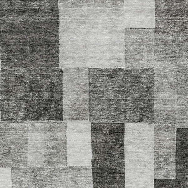 Homeroots 3' Artistic Eggplant Black And Lavender Geometric Washable Rug For Indoor Or Outdoor Spaces 3' X 5' Polyester 605861