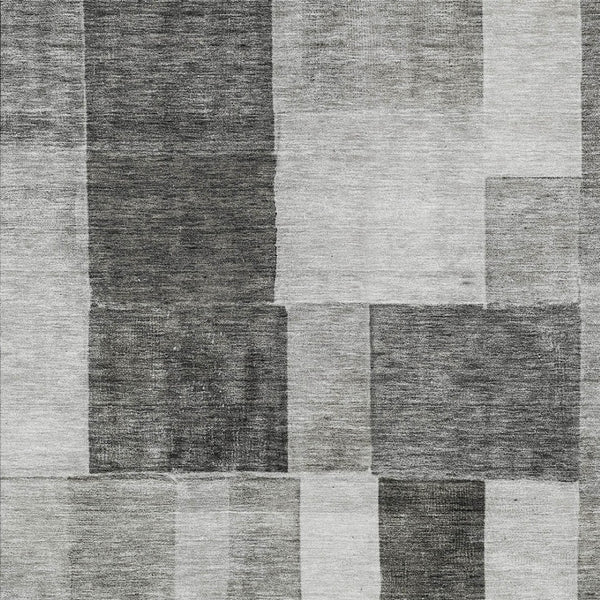 Homeroots 3' Artistic Eggplant Black And Lavender Geometric Washable Rug For Indoor Or Outdoor Spaces 5' X 8' Polyester 605862